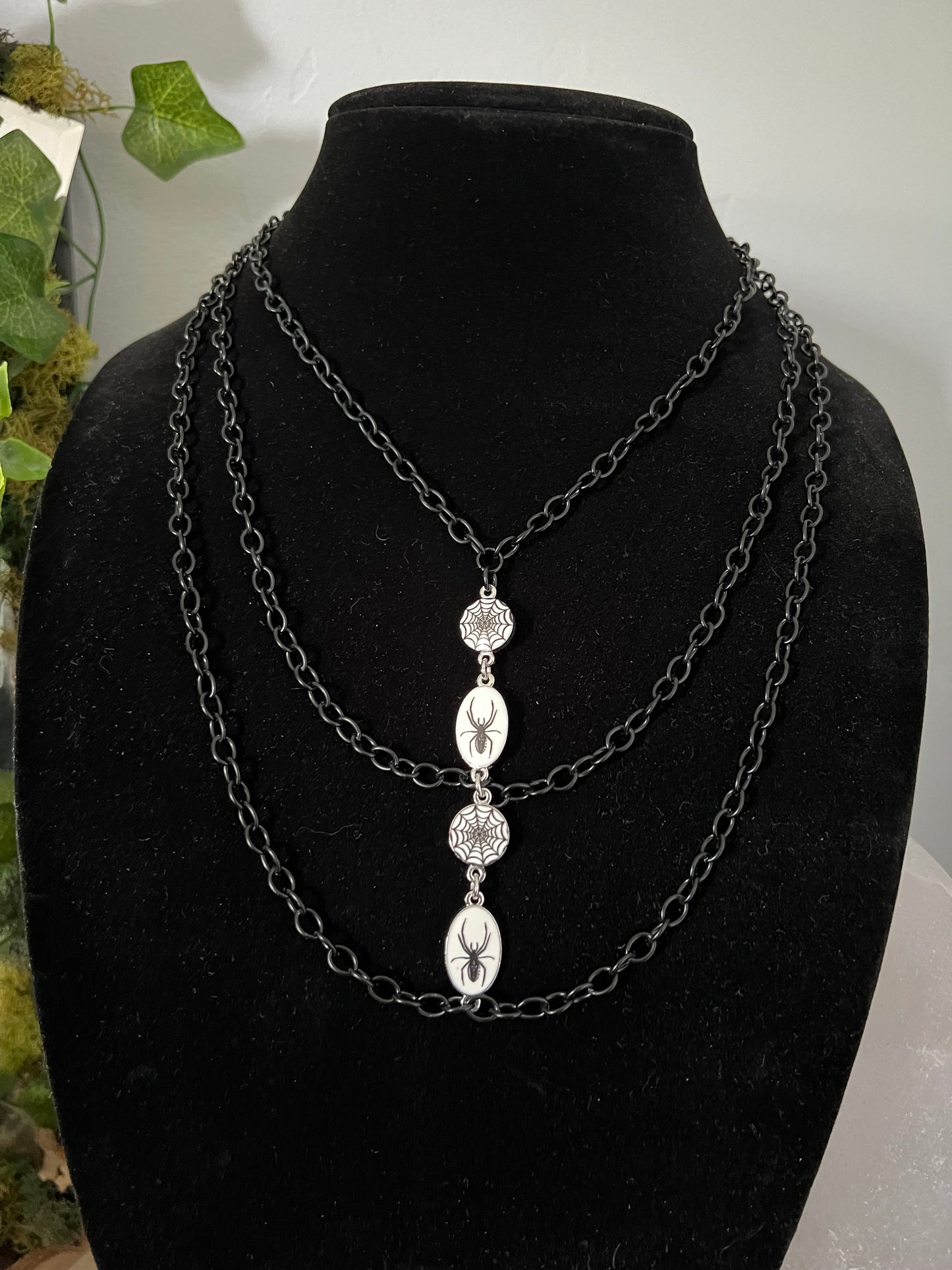 Spider and Web Necklace