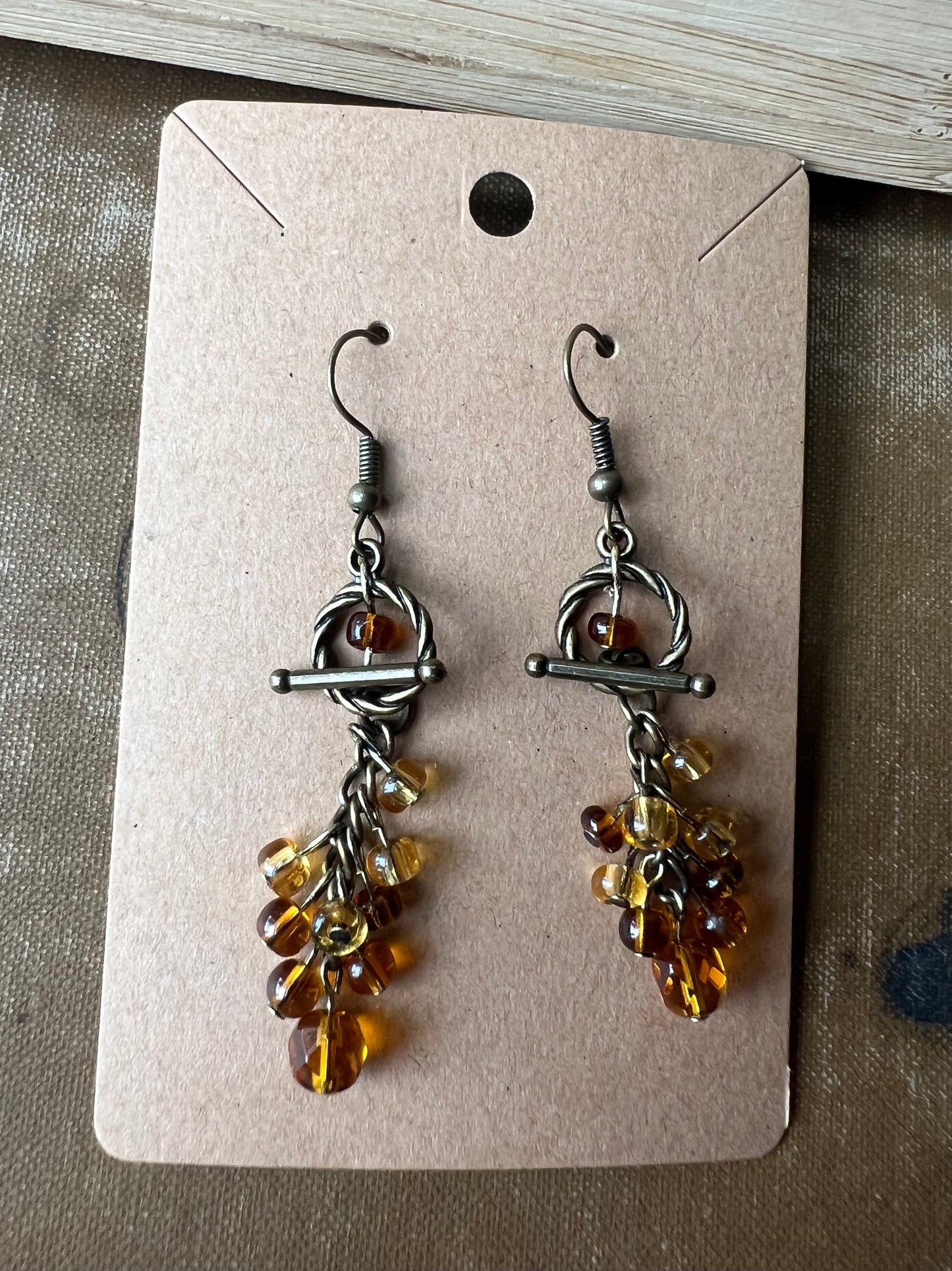 Amber Beaded 2-in-1 Earrings