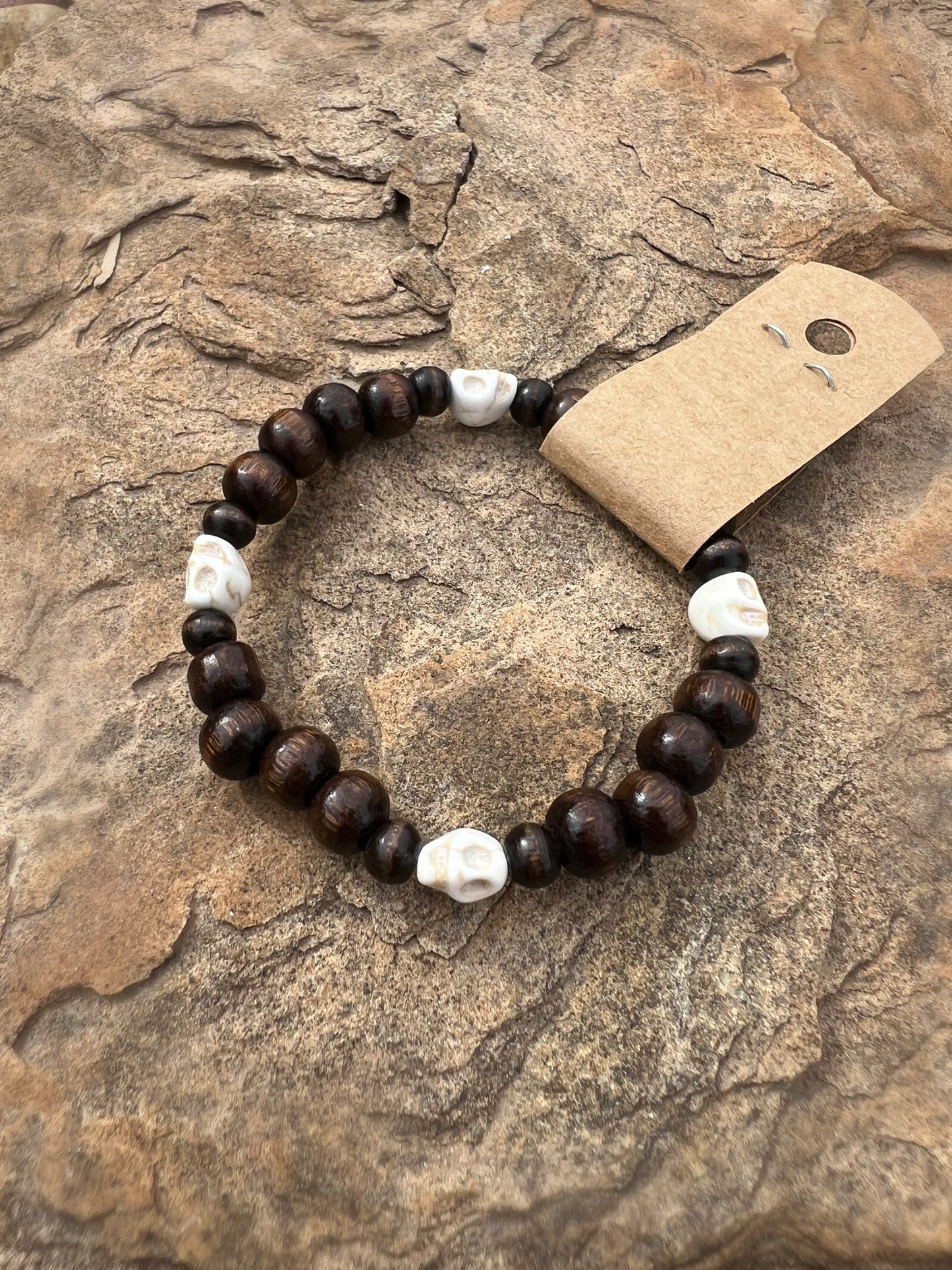 Wood & Skull Bracelet