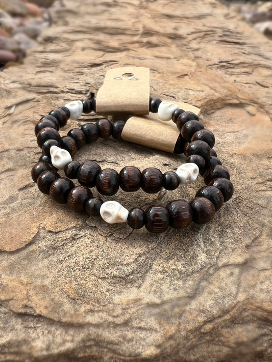 Wood & Skull Bracelet
