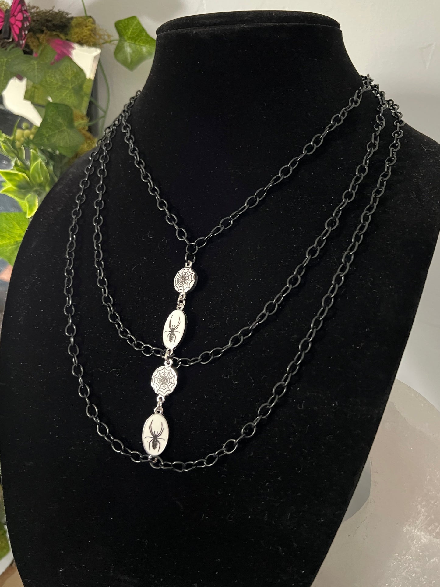 Spider and Web Necklace