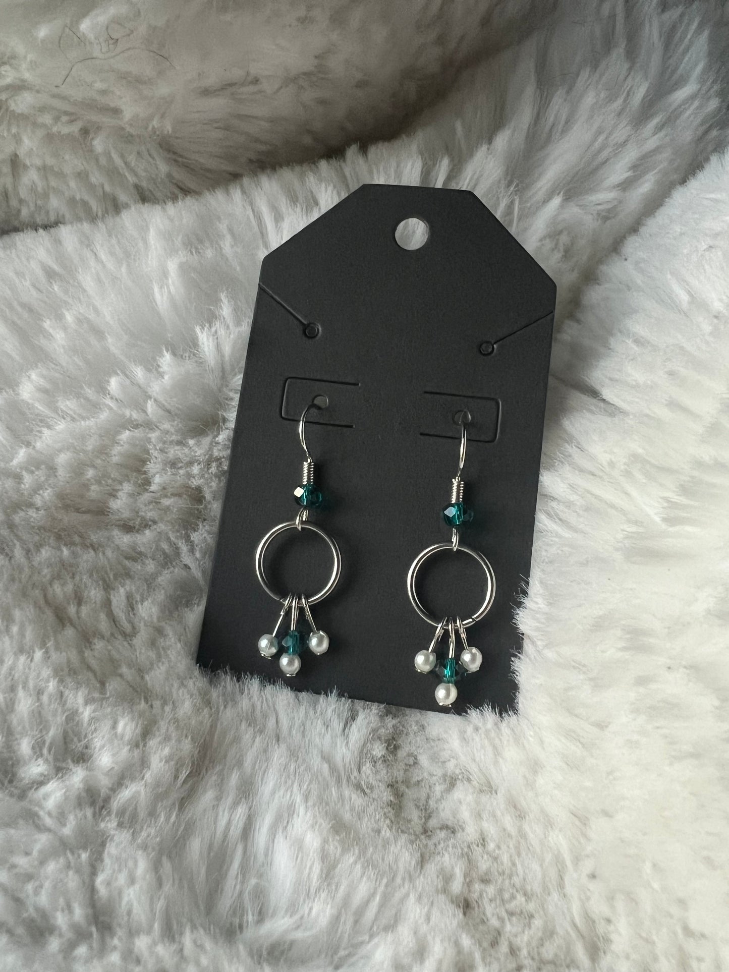 Elegant Silver and Green Dangle Earrings