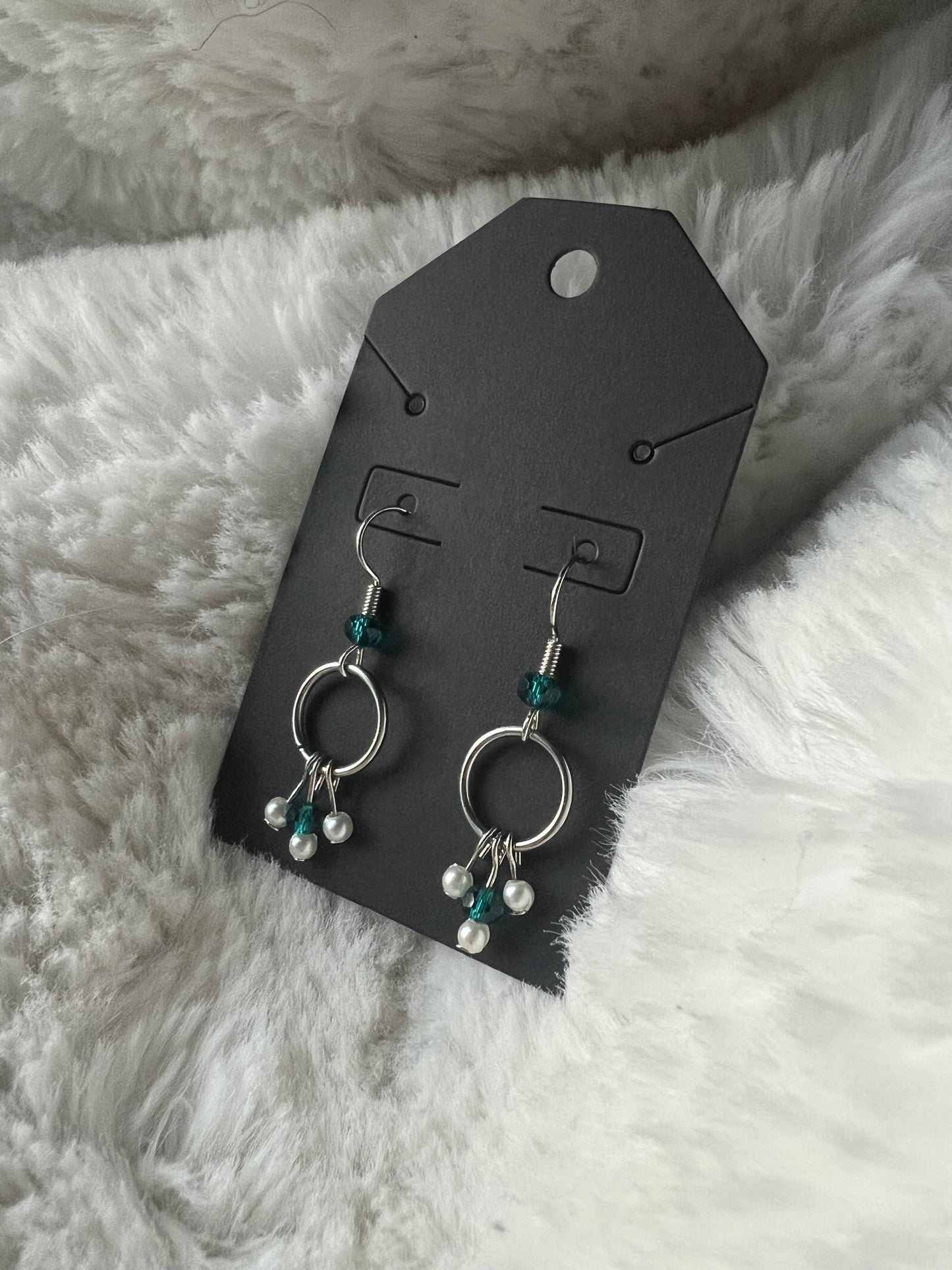Elegant Silver and Green Dangle Earrings