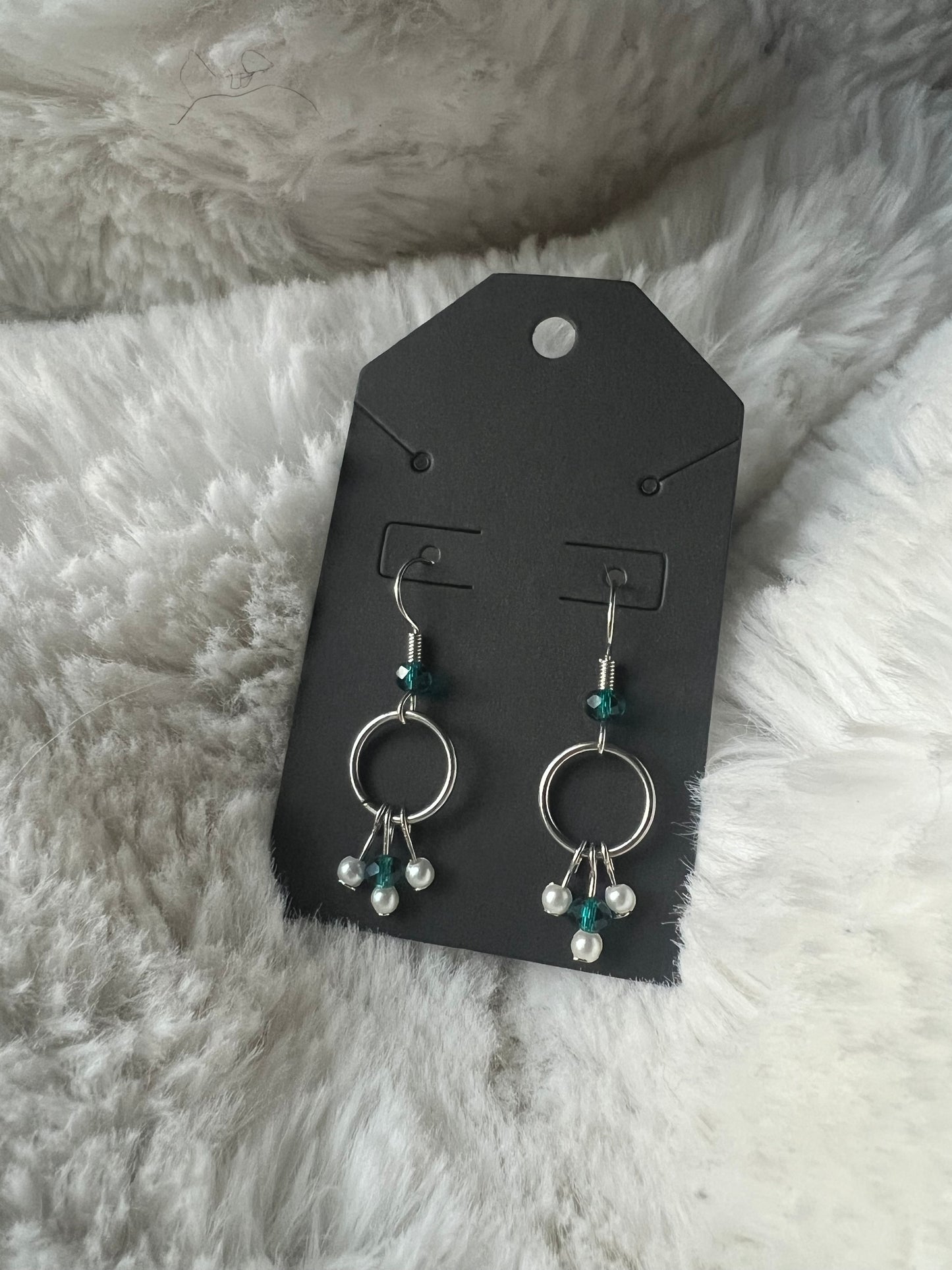 Elegant Silver and Green Dangle Earrings