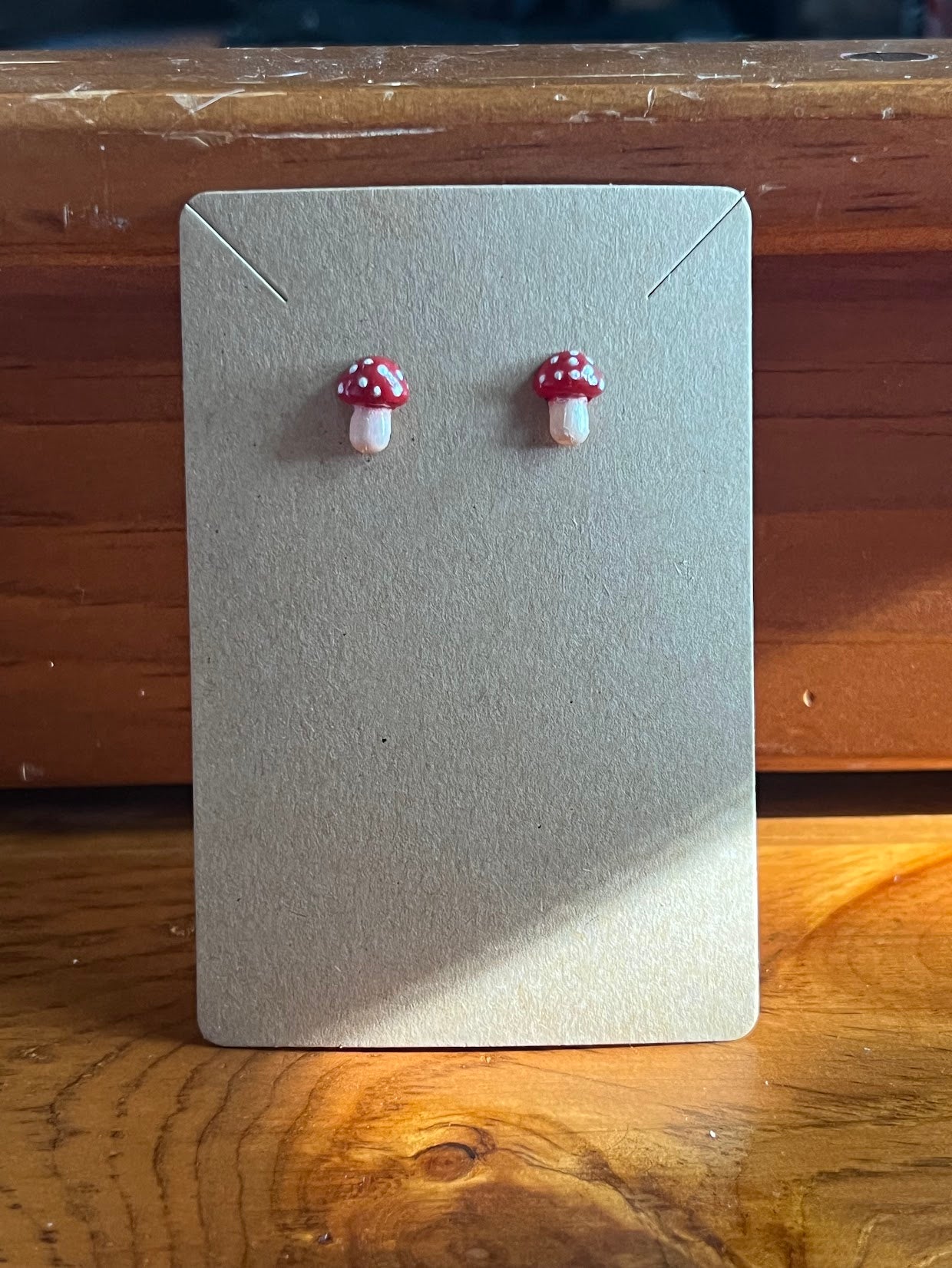 Red Mushroom Stud Earrings
